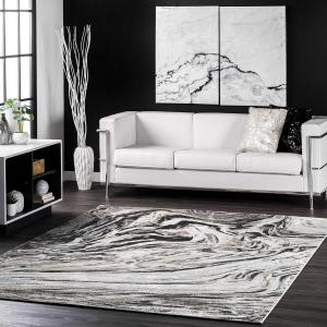 nuLOOM Drea Marble Abstract ковер, 130 x 191 см, Grey