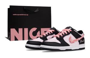 Nike Данк устойчивые к истиранию низкие скейтборд-кроссовки унисекс черно-розовые