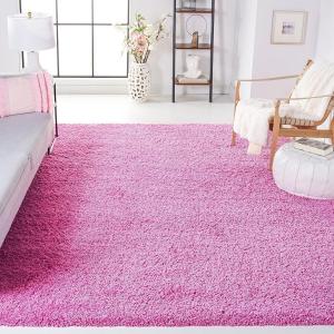 Ковер SAFAVIEH, 275 x 366 см, Santa Monica Shag Collection Pink SGN725 сплошной без ворса для гостиной спальни столовой прихожей плюшевый