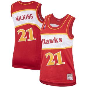 Женская красная майка Mitchell & Ness Dominique Wilkins Atlanta Hawks Hardwood Classics Swingman, цвет Haw Red