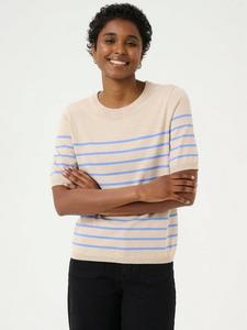 Джемпер с коротким рукавом в полоску от lizza KAFFE, цвет Feather Gray/Blue