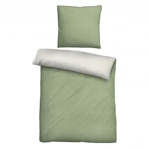 Двустороннее постельное белье Biberna» Hermal Biber, в размерах. 135х200, 155х220 или 200х200 см, "молния", (2 шт.), постельное белье меланжевого цвета, зимнее постельное белье, производство Германия, цвет Pistaziengrün