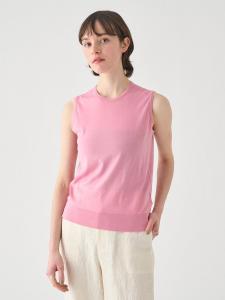 Хлопковый трикотажный пуловер без рукавов | Kerry | 30G Современный крой