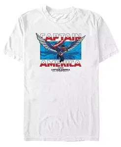 Мужская футболка с коротким рукавом Sam Captain America Marvel, белый