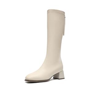 Сапоги до колена, увеличивающие рост на 5 см, женские ZHR, Beige[Thermal Short Plush]