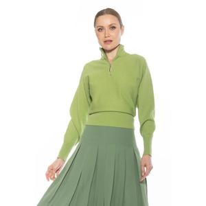 Женский свитер с высоким воротом «Нико» и застежкой-молнией спереди Alexia Admor, зеленый