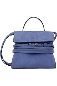 Moschino Маленькая замшевая сумка темно-синего цвета "tie me"