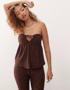 Топ-бандо boyd Broderie коричневого цвета Motel