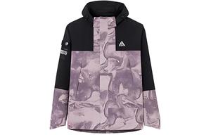 Куртка ветровка мужская водонепроницаемая и ветрозащитная мягкого розового и базового черного цвета Anta Variety Training Collection