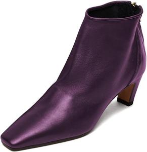 Женские ботильоны XYD с квадратным закрытым носком, сзади на молнии, с низким каблуком-шпилькой, осенне-зимние, для офиса, на каждый день и выходные, Purple
