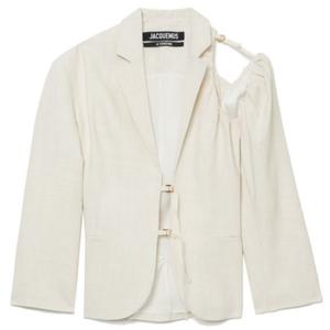 Асимметричный блейзер с рукавами Jacquemus, экрю