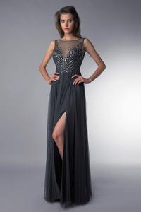 Платье без рукавов с короткими рукавами, расшитое пайетками Basix Black Label, Charcoal