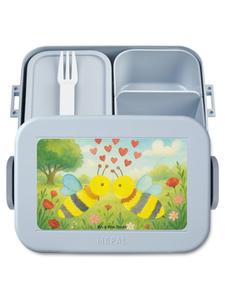 Mr. & Mrs. Panda Ланч-бокс с изображением пчелы и любви, без надписи, пастельно-голубого цвета
