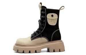 Ботинки Martin Boot женские Q.Vonton, коричневый/зеленый