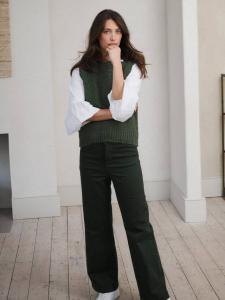 Ясеневые джинсы с широкими штанинами NRBY, хаки