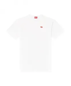Белая футболка t-boxt-t6 с овальным логотипом d. Diesel, белый