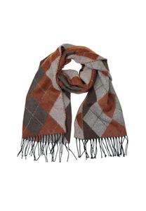 Итальянский шарф Аргайл мягкий и теплый Collezione alessandro, коричневый