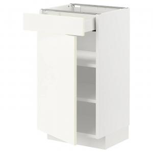 Тумба с ящиком/дверью METOD/MAXIMERA IKEA, 40x37x70 см, цвет white/vallstena white