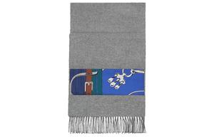 Вязаный шарф HERMES женский смешанный серый