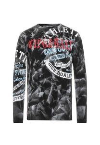 Свитшот с великолепным узором батик CIPO & BAXX, черный