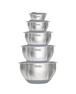 Набор из 10 мисок для смешивания из нержавеющей стали Viking, серый