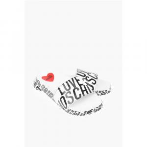 Шлепанцы из искусственной кожи с логотипом LOVE Moschino, White