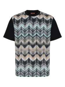 Футболка с зигзагообразным принтом и эффектом аэрографии Missoni, черный
