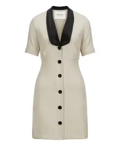 Мини-Платье Авинала с бархатными пуговицами Nicowa, бежевый