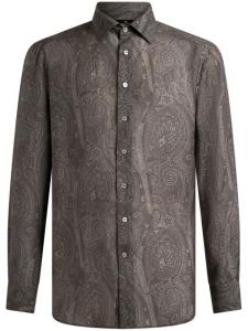 ETRO рубашка с принтом пейсли, черный