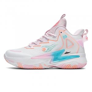 Kuding Амортизирующие баскетбольные кроссовки мид-топ Unisex бело-розовые, цвет White Pink