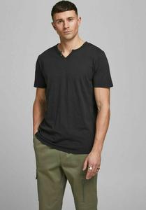 Базовая футболка JJESPLIT NECK SS NOOS Jack & Jones, черный