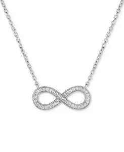 Ожерелье с подвеской Arabella Infinity из стерлингового серебра, 18 дюймов, с кубическим цирконием Macy'S, white