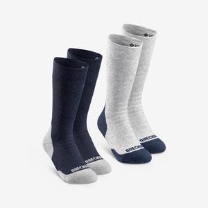 QUECHUA Детские теплые походные носки, до середины икры - SH100 синего цвета