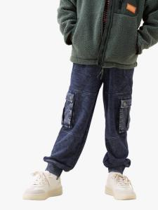 Детские вельветовые джоггеры с манжетами Angel & Rocket, Black