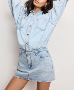 Женское джинсовое платье-рубашка, стандартные и большие размеры Good American, Indigo795