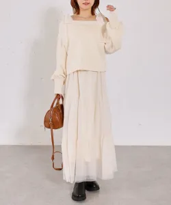 Комплект из картонного платья-майки с ленточкой на плечах и декоративными лентами Archives, цвет Ivory