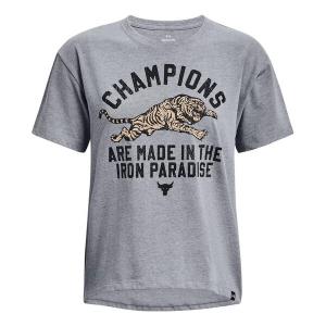 Футболка project rock iron heavyweight t-shirt 'grey' Under Armour, серый