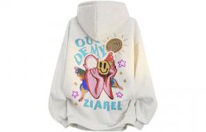 Толстовка Unisex Hooded Moderate Heavyweight ZIAREL, белый heather серый