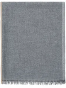 Шарф с бахромой Brunello Cucinelli, серый