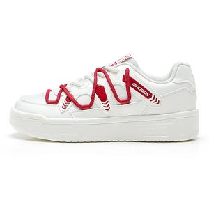 QIAODAN Нескользящие износостойкие низкие кроссовки для скейтбординга женские белые красные