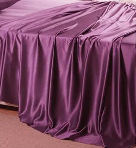 Generic Комплект постельного белья из 100% шелка тутового шелкопряда, бесшовная простыня и наволочка на молнии, фиолетовый Purple