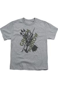 Футболка с коротким рукавом для детей "Стрелы лучников Лиги справедливости Америки" Gildan, Athletic Heather