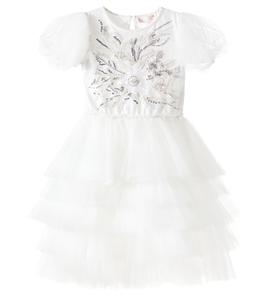 Платье из тюля с декором White Orchid Tutu Du Monde, Milk