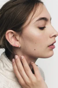 Набор из 3 минималистичных сережек со стразами Zara, золотой