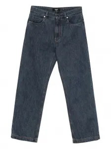 Утеплённые прямые джинсы-клёш Fendi, синий