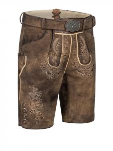 Короткие кожаные брюки Heinz коричневого цвета Nübler