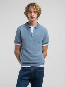 Хлопковая трикотажная рубашка-поло с коротким рукавом