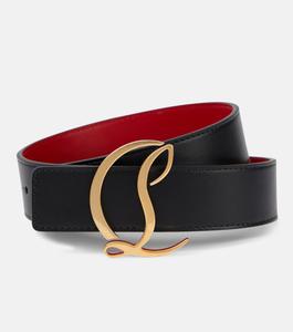 Кожаный ремень с логотипом CL Christian Louboutin, черный