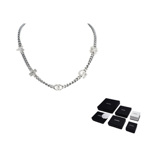 Двойная C с камнями, металлическое ожерелье для женщин CHANEL