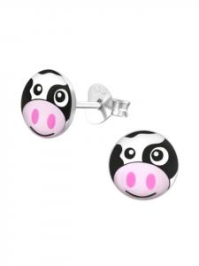 Alexander York Серьги-гвоздики в виде коровьих ушек из серебра 925 пробы, комплект из 2 штук